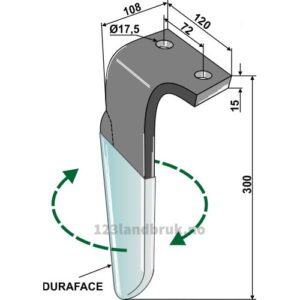 Fresetind til Horisontalfres (DURAFACE) - 300x120x15mm - Høyre - Celli
