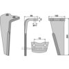 Fresetind til Horisontalfres 295mm - 295x120x15mm - Venstre - Niemeyer