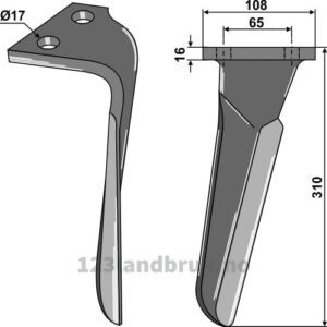 Fresetind til Horisontalfres 310mm - 310x108mm - Høyre - Frandent