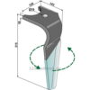 Fresetind til Horisontalfres (DURAFACE) - 315x120x16mm - Venstre - Kuhn