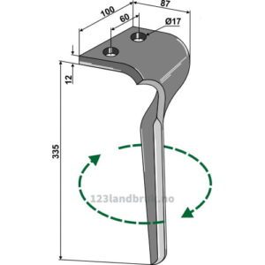 Fresetind til Horisontalfres - 335x100x12mm - Høyre - Gaspardo, Maschio