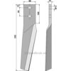 Fresetind til Horisontalfres - 332x60x12mm - Venstre