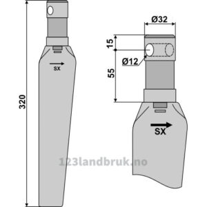 Fresetind til Horisontalfres 320mm - 320mm - Venstre - Euroma, Niemeyer