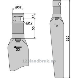 Fresetind til Horisontalfres 320mm - 320mm - Høyre - Euroma, Niemeyer