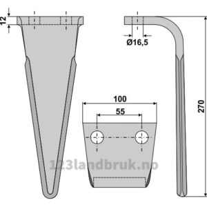 Fresetind til Horisontalfres - 270x100x12mm - Frandent