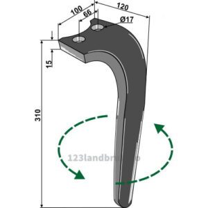 Fresetind til Horisontalfres - 310x100x15mm - Venstre