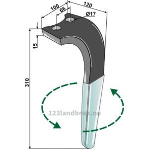 Fresetind til Horisontalfres (DURAFACE) - 310x100x15mm - Venstre