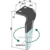 Fresetind til Horisontalfres (DURAFACE) - 280mm - Venstre - Gaspardo, Maschio