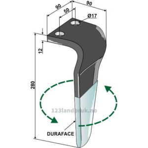 Fresetind til Horisontalfres (DURAFACE) - 280mm - Venstre - Gaspardo, Maschio