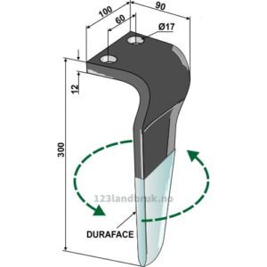 Fresetind til Horisontalfres (DURAFACE) - 300mm - Venstre - Gaspardo, Maschio