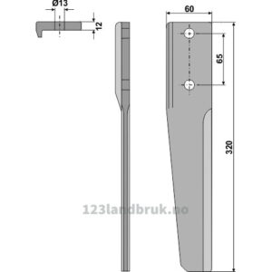 Fresetind til Horisontalfres 320mm - 320x60x12mm - Venstre - Breviglieri, Schmotzer