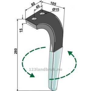 Fresetind til Horisontalfres (DURAFACE) - 280x80x15mm - Venstre - Rabe