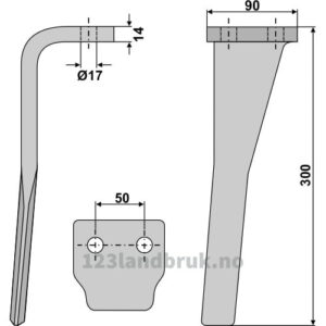 Fresetind til Horisontalfres - 300x90x14mm - Høyre - Landsberg, Moreni, Sicma