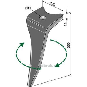 Fresetind til Horisontalfres - 350x120x15mm - Høyre - Amazone