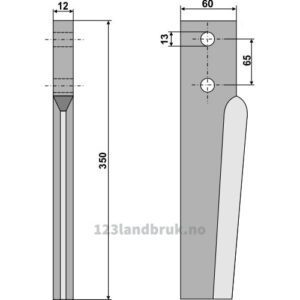 Fresetind til Horisontalfres - 350x60x12mm - Breviglieri