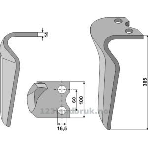 Fresetind til Horisontalfres 305mm - 305x100x14mm - Høyre - Morra, Pegoraro