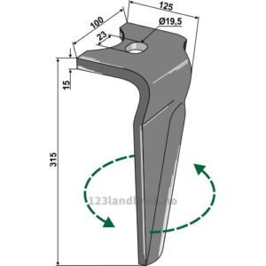 Fresetind til Horisontalfres 315mm - 315x100x15mm - Venstre - Alpego
