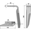 Fresetind til Horisontalfres 300mm - 300x60x15mm - Høyre - Amazone
