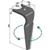 Fresetind til Horisontalfres - 330x120x15mm - Venstre - Amazone