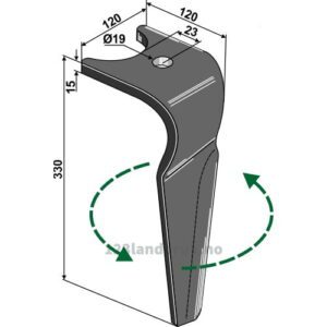 Fresetind til Horisontalfres - 330x120x15mm - Venstre - Amazone