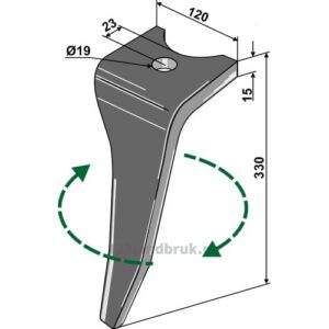 Fresetind til Horisontalfres - 330x120x15mm - Høyre - Amazone
