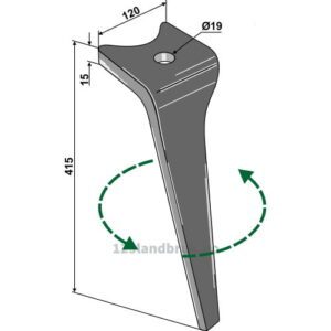 Fresetind til Horisontalfres 415mm - 415x120x15mm - Venstre - Amazone