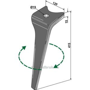 Fresetind til Horisontalfres 415mm - 415x120x15mm - Høyre - Amazone