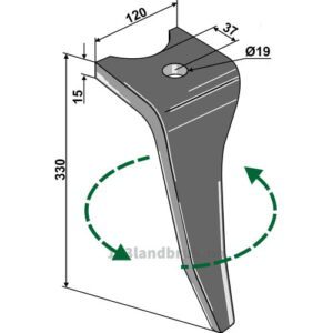 Fresetind til Horisontalfres - 330x120x15mm - Venstre - Amazone