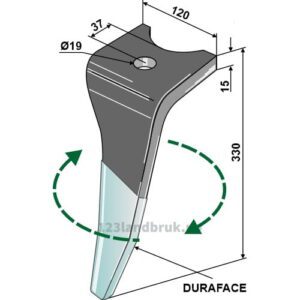 Fresetind til Horisontalfres (DURAFACE) - 330x120x15mm - Høyre - Amazone