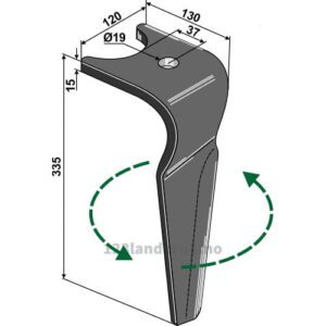 Fresetind til Horisontalfres - 335x120x15mm - Venstre - Amazone