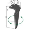 Fresetind til Horisontalfres 300mm - 300x100x12mm - Venstre - Breviglieri