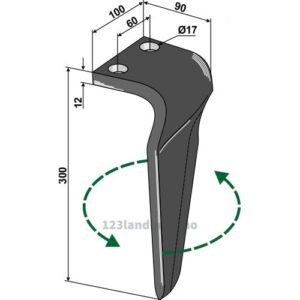 Fresetind til Horisontalfres 300mm - 300x100x12mm - Venstre - Breviglieri