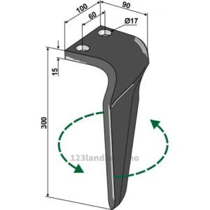 Fresetind til Horisontalfres 300mm - 300x100x15mm - Venstre - Breviglieri