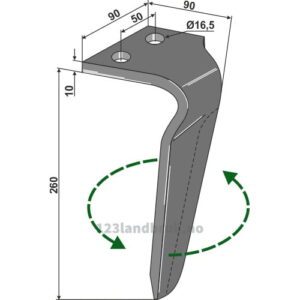 Fresetind til Horisontalfres 260mm - 260x90x10mm - Venstre - Celli