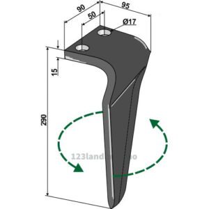Fresetind til Horisontalfres 290mm - 290x90x15mm - Venstre - Celli