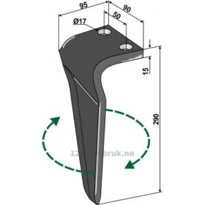 Fresetind til Horisontalfres 290mm - 290x90x15mm - Høyre - Celli