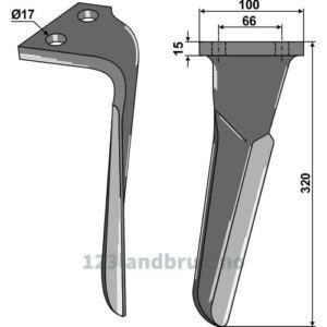 Fresetind til Horisontalfres 320mm - 320x100x15mm - Høyre - Aio, Emy-Elenfer