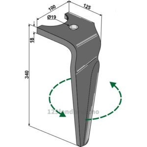 Fresetind til Horisontalfres - 340x100x18mm - Venstre - Falc