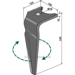 Fresetind til Horisontalfres - 320x100x15mm - Høyre - Falc
