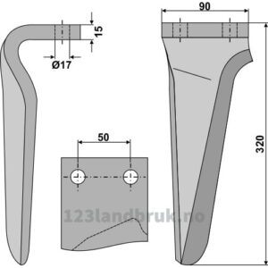 Fresetind til Horisontalfres 320mm - 320x90x15mm - Høyre - Muratori