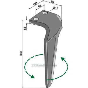 Fresetind til Horisontalfres 330mm - 330x100x14mm - Venstre - Frandent