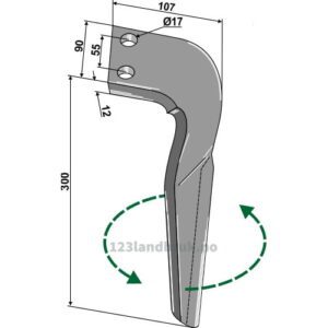 Fresetind til Horisontalfres 300mm - 300x90x12mm - Venstre - Frandent