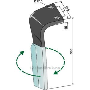 Fresetind til Horisontalfres DURAFACE - 300x115x15mm - Høyre - Lemken