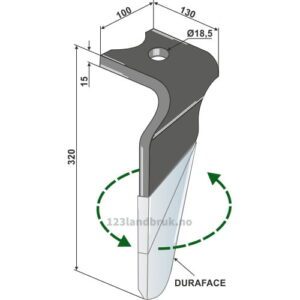 Fresetind til Horisontalfres (DURAFACE) - 320x100x15mm - Venstre - Kverneland