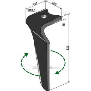 Fresetind til Horisontalfres - 320x100x15mm - Høyre - Kverneland