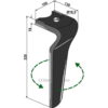 Fresetind til Horisontalfres - 320x100x18mm - Venstre - Kverneland, Maletti