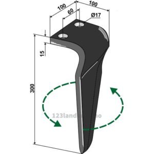 Fresetind til Horisontalfres 300mm - 300x100x15mm - Venstre - Gaspardo, Maschio