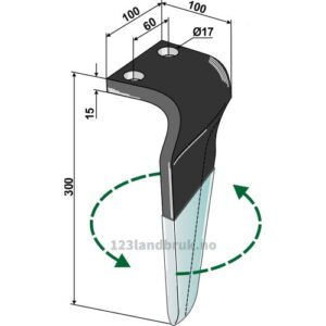 Fresetind til Horisontalfres (DURAFACE) - 300x100x15mm - Venstre