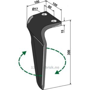 Fresetind til Horisontalfres 300mm - 300x100x15mm - Høyre - Gaspardo, Maschio