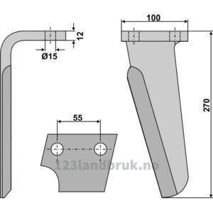 Fresetind til Horisontalfres 270mm - 270x100x12mm - Venstre - Perugini